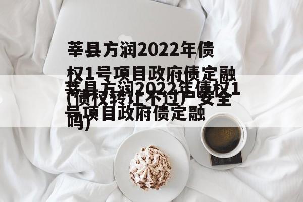 莘县方润2022年债权1号项目政府债定融(债权转让不过户安全吗)