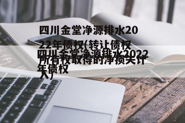 四川金堂净源排水2022年债权(转让债权所有权取得的净损失计入)