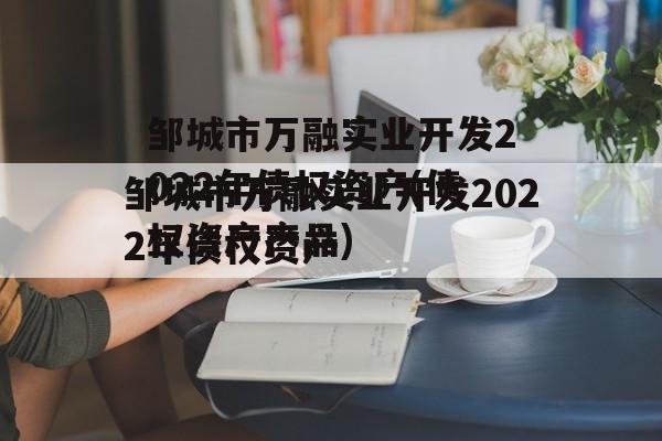 邹城市万融实业开发2022年债权资产(债权资产产品)