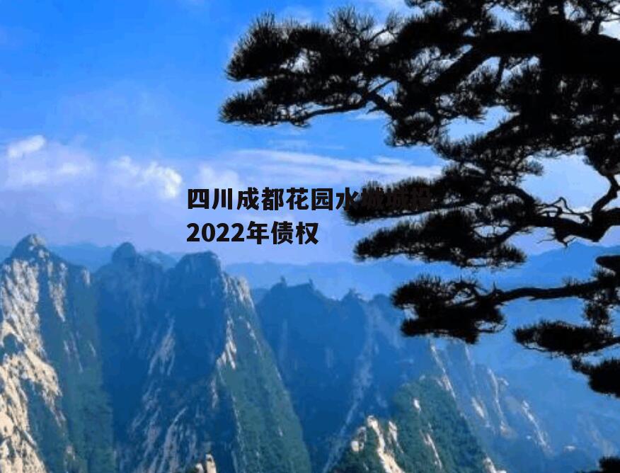 四川成都花园水城城投2022年债权