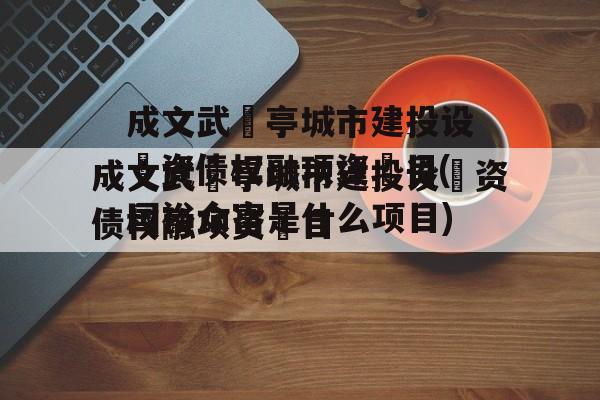 成文武‬亭城市建投设‬资债权融项资‬目(国裕众富是什么项目)