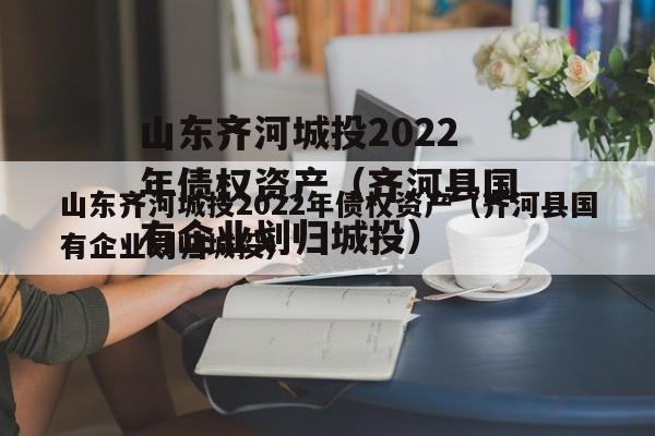 山东齐河城投2022年债权资产（齐河县国有企业划归城投）