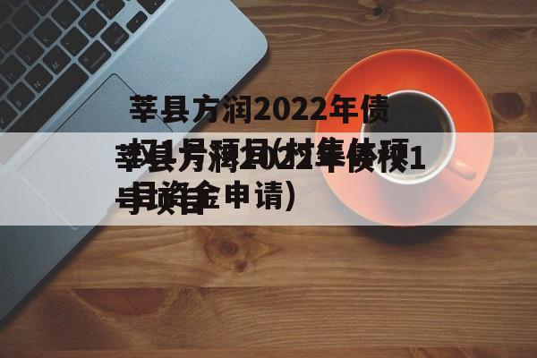 莘县方润2022年债权1号项目(村集体项目资金申请)