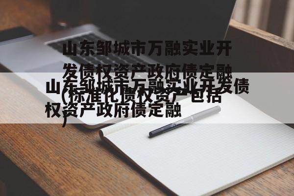 山东邹城市万融实业开发债权资产政府债定融(标准化债权资产包括)