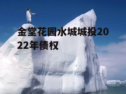 金堂花园水城城投2022年债权