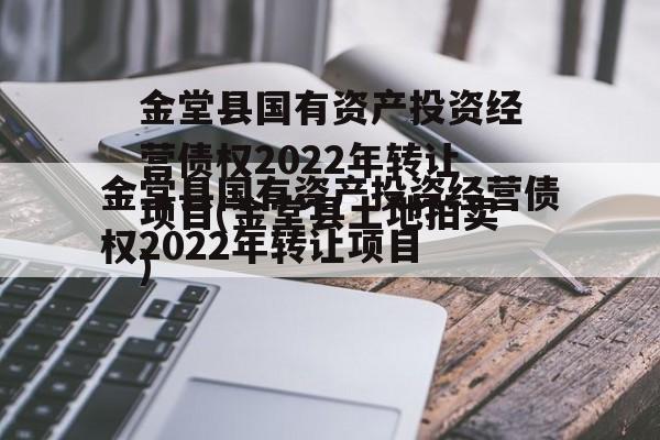 金堂县国有资产投资经营债权2022年转让项目(金堂县土地拍卖)