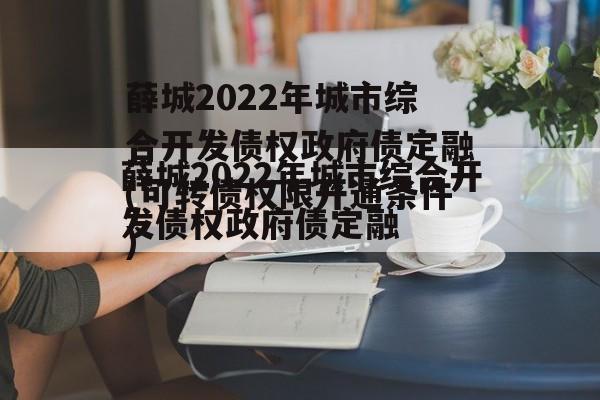 薛城2022年城市综合开发债权政府债定融(可转债权限开通条件)