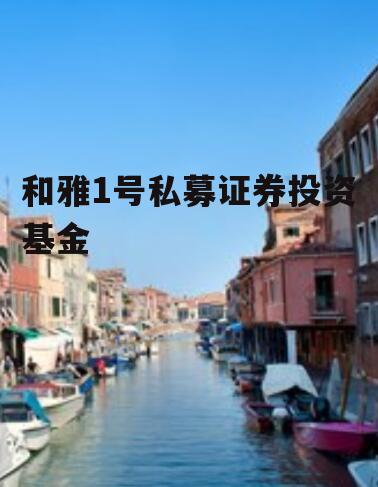 和雅1号私募证券投资基金