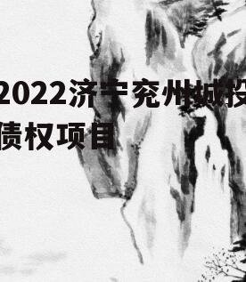 2022济宁兖州城投债权项目