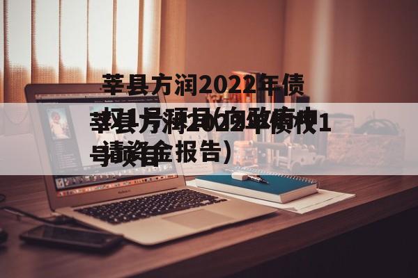 莘县方润2022年债权1号项目(向政府申请资金报告)