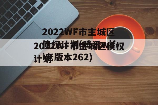 2022WF市主城区债权计划(腾讯wifi老版本262)