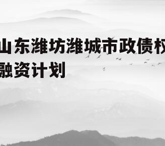 山东潍坊潍城市政债权融资计划