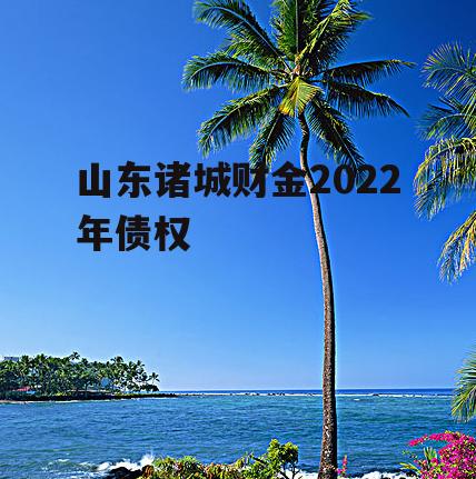 山东诸城财金2022年债权