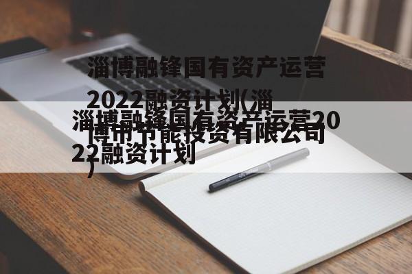 淄博融锋国有资产运营2022融资计划(淄博市节能投资有限公司)