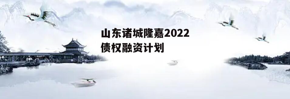 山东诸城隆嘉2022债权融资计划