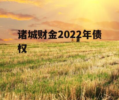 诸城财金2022年债权