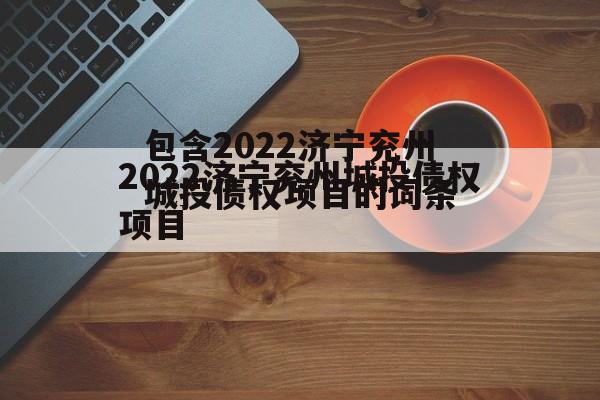 包含2022济宁兖州城投债权项目的词条