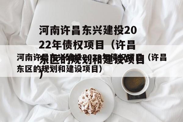 河南许昌东兴建投2022年债权项目（许昌东区的规划和建设项目）