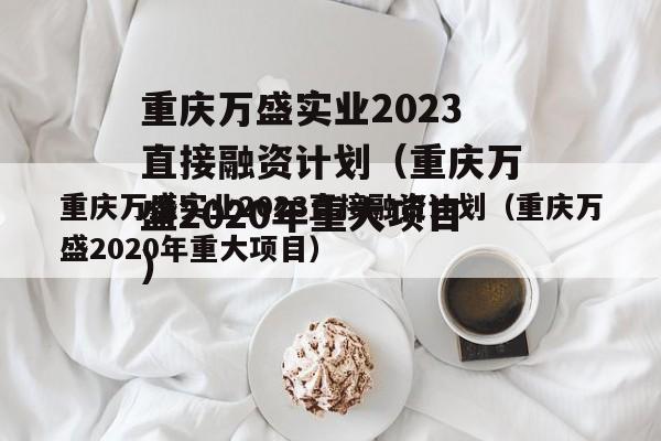 重庆万盛实业2023直接融资计划（重庆万盛2020年重大项目）