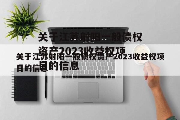 关于江苏射阳一般债权资产2023收益权项目的信息