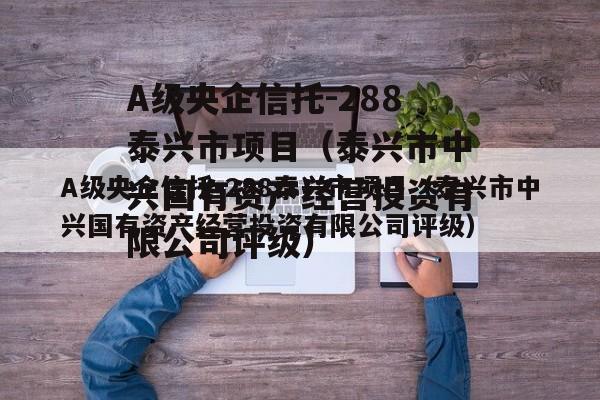 A级央企信托-288泰兴市项目（泰兴市中兴国有资产经营投资有限公司评级）