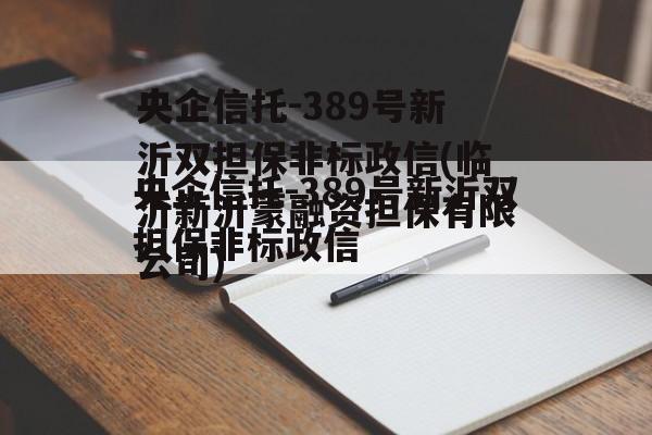 央企信托-389号新沂双担保非标政信(临沂新沂蒙融资担保有限公司)