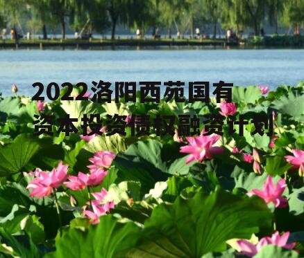 2022洛阳西苑国有资本投资债权融资计划