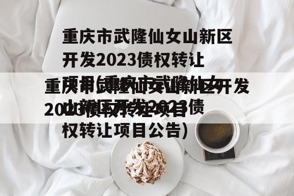 重庆市武隆仙女山新区开发2023债权转让项目(重庆市武隆仙女山新区开发2023债权转让项目公告)