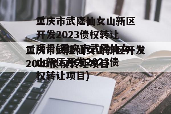 重庆市武隆仙女山新区开发2023债权转让项目(重庆市武隆仙女山新区开发2023债权转让项目)