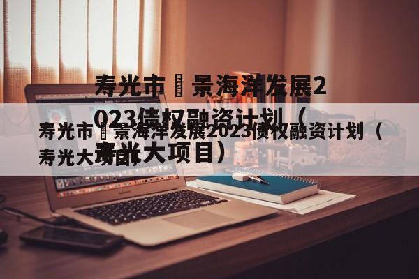 寿光市昇景海洋发展2023债权融资计划（寿光大项目）