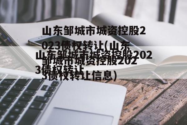 山东邹城市城资控股2023债权转让(山东邹城市城资控股2023债权转让信息)