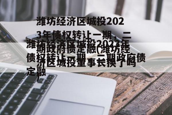 潍坊经济区城投2023年债权转让一期，二期政府债定融(潍坊经济区城投董事长换了吗)