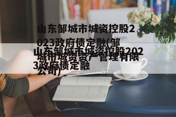 山东邹城市城资控股2023政府债定融(邹城市城资资产管理有限公司)