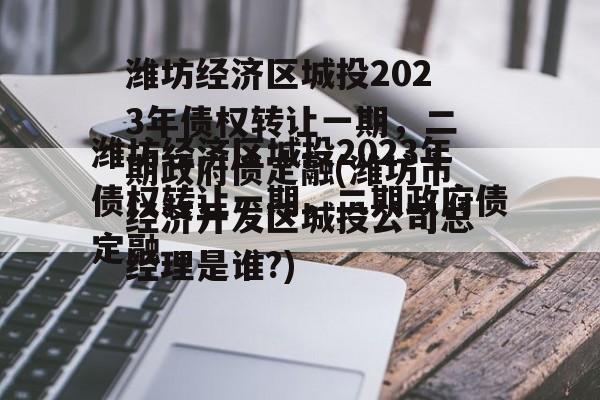 潍坊经济区城投2023年债权转让一期，二期政府债定融(潍坊市经济开发区城投公司总经理是谁?)