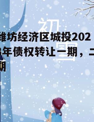 潍坊经济区城投2023年债权转让一期，二期