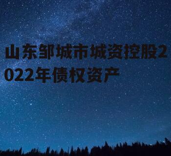 山东邹城市城资控股2022年债权资产