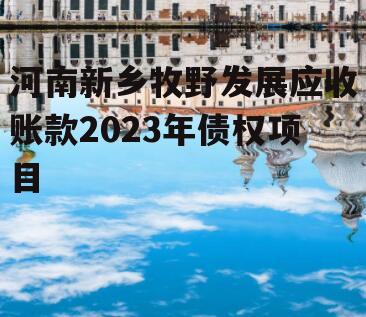 河南新乡牧野发展应收账款2023年债权项目