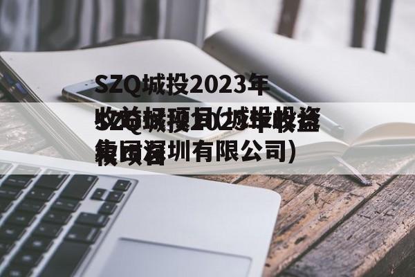 SZQ城投2023年收益权项目(城投投资集团深圳有限公司)