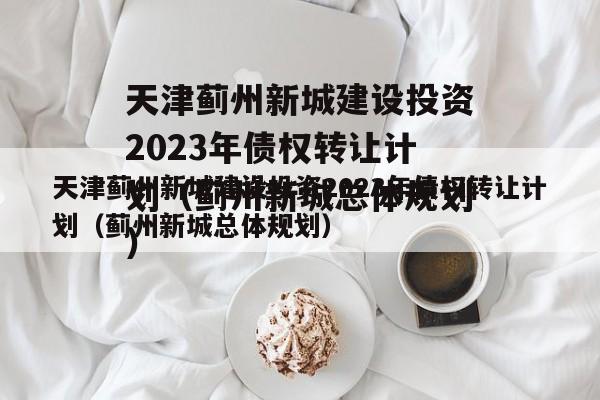 天津蓟州新城建设投资2023年债权转让计划（蓟州新城总体规划）