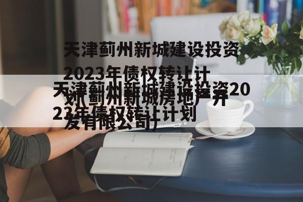 天津蓟州新城建设投资2023年债权转让计划(蓟州新城房地产开发有限公司)