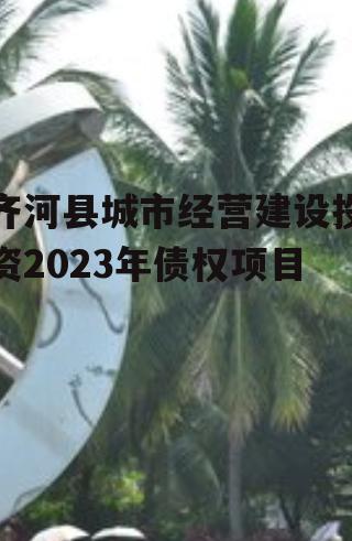 齐河县城市经营建设投资2023年债权项目