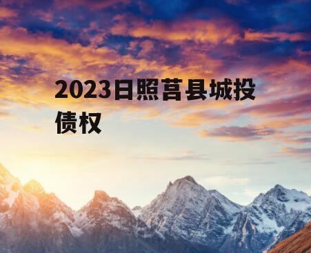 2023日照莒县城投债权