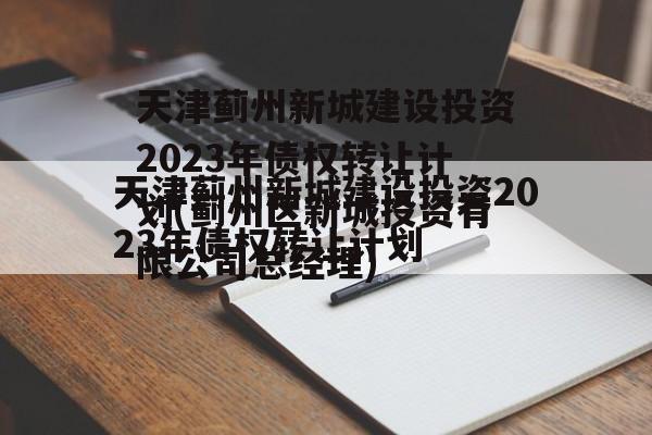 天津蓟州新城建设投资2023年债权转让计划(蓟州区新城投资有限公司总经理)