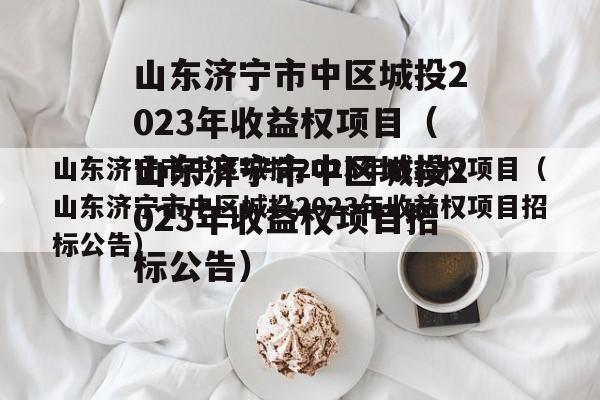 山东济宁市中区城投2023年收益权项目（山东济宁市中区城投2023年收益权项目招标公告）