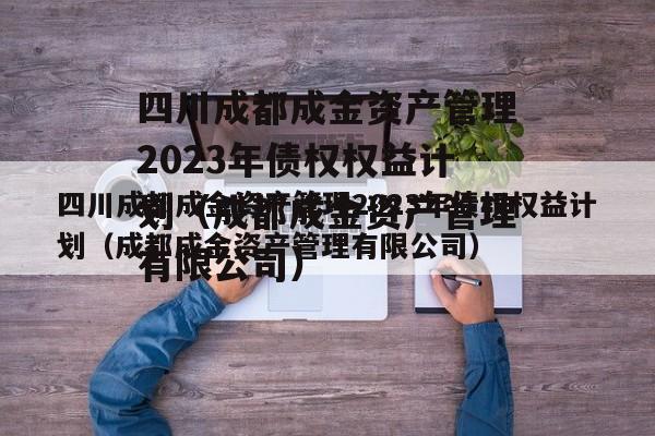 四川成都成金资产管理2023年债权权益计划（成都成金资产管理有限公司）