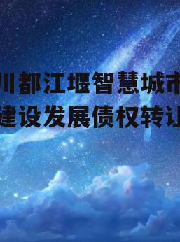 四川都江堰智慧城市运营建设发展债权转让
