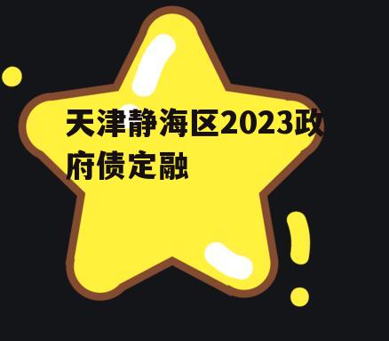 天津静海区2023政府债定融