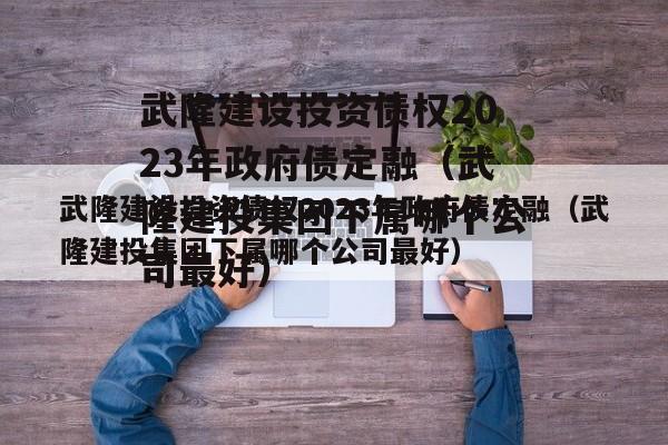 武隆建设投资债权2023年政府债定融（武隆建投集团下属哪个公司最好）