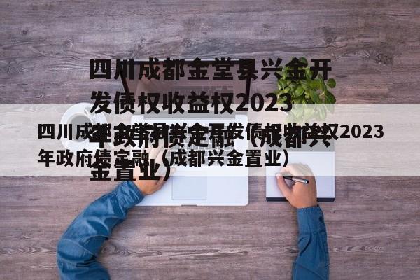 四川成都金堂县兴金开发债权收益权2023年政府债定融（成都兴金置业）