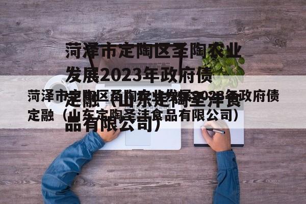 菏泽市定陶区圣陶农业发展2023年政府债定融（山东定陶圣沣食品有限公司）